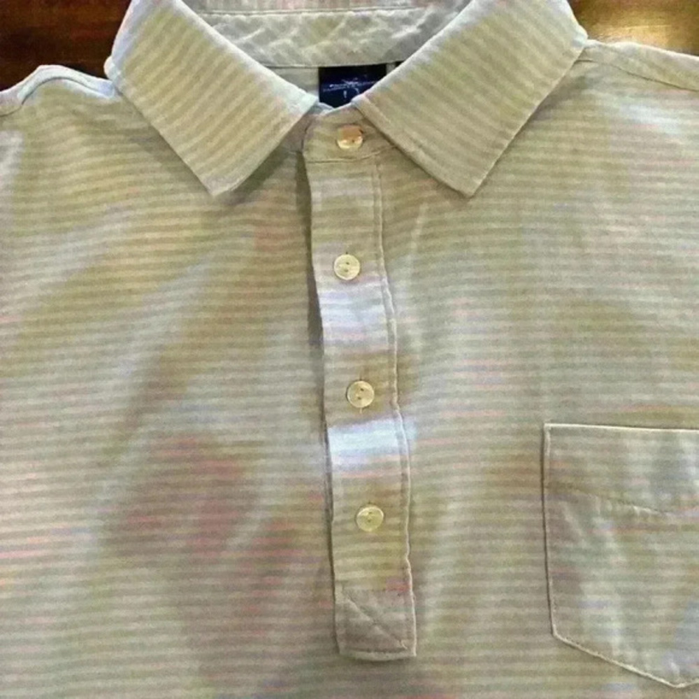 Fairway‎ & Greene Pureformance Men's Golf Polo Large Striped Short Sleeve Shirt